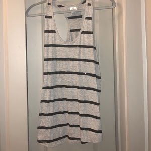 VS PINK Gray and Black Sequin Striped Tank- Size M